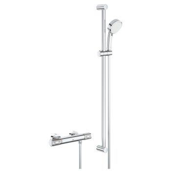 - GROHE-Grohtherm 1000 Performance zestaw prysznicowy z bateria z termostatem chrom 34835000 - 34835000 - Łazienki Szydłowski