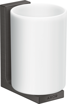 - HANSGROHE AXOR Universal Rectangular Kubek na szczoteczki do zębów czarny chrom szczotkowany 42604340 - 42604340 - Łazienki Szydłowski