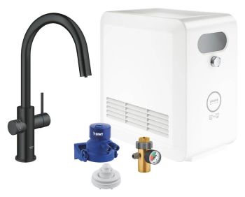  - GROHE-Blue Professional Zestaw z wyciąganą wylewką w kształcie C kolor czarny mat  31325KS2 - 31325KS2 - Łazienki Szydłowski