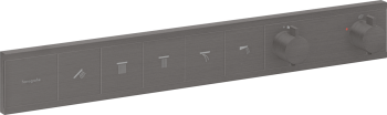 - Hansgrohe RainSelect Bateria termostatyczna do 5 odbiorników,czarny chrom szczotkowany 15384340 - 15384340 - Łazienki Szydłowski