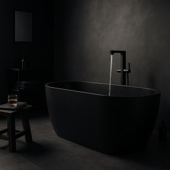 - HANSGROHE Tecturis E bateria wannowa, wolnostojąca kolor czarny mat 73445670 - 73445670 - Łazienki Szydłowski