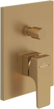 - Villeroy&Boch Architectura Square bateria prysznicowa podtynkowa, brushed gold TVS12500300076 - TVS12500300076 - Łazienki Szydłowski