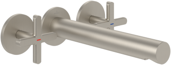  - Villeroy&Boch Loop&Friends bateria umywalkowa trzy otworowa ścienna, nikiel szczotkowany TVZ10601200064 - TVZ10601200064 - Łazienki Szydłowski