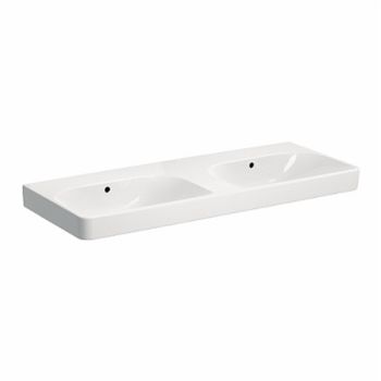 - GEBERIT SMYLE Square podwójna umywalka 120 x 48 cm bez owtorów pod armaturę biała 500224011 - 500.224.01.1 - Łazienki Szydłowski