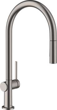 - HANSGROHE Talis M54 bateria kuchenna 210, wyciągana wylewka, 2jet czarny chrom szczotkowany 72800340 - 72800340 - Łazienki Szydłowski