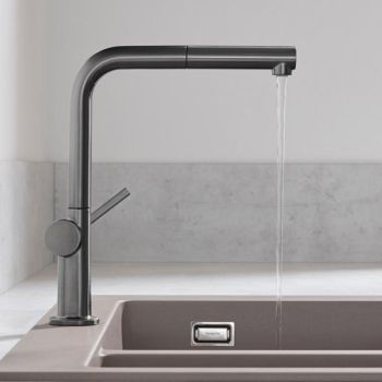 - HANSGROHE Talis M54 bateria kuchenna kolor Czarny Chrom Szczotkowany 72809340 - 72809340 - Łazienki Szydłowski