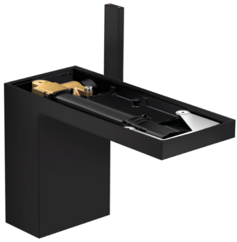 - Axor MyEdition Jednouchwytowa bateria umywalkowa 110 z kompletem odpływowym Push-Open, bez płytki czarny mat 47032670 - 47032670 - Łazienki Szydłowski