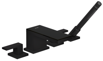- Axor MyEdition 4-otworowa bateria na brzeg wanny czarny mat/czarne szkło 47430670 - 47430670 - Łazienki Szydłowski