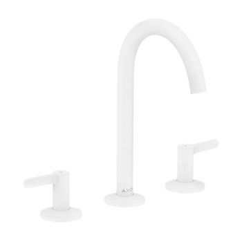  - Axor One 3-otworowa bateria umywalkowa 170 z kompletem odpływowym Push-Open biały mat 48050700 - 48050700 - Łazienki Szydłowski