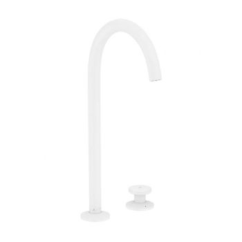  - HANSGROHE Axor One 2-otworowa bateria umywalkowa Select 260 z kompletem odpływowym Push-Open biały mat 48060700 - 48060700 - Łazienki Szydłowski