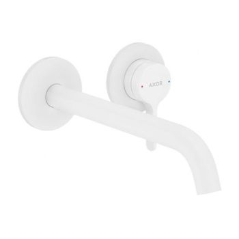  - Axor One Jednouchwytowa bateria umywalkowa ścienna, podtynkowa z wylewką 22 cm biały mat 48120700 - 48120700 - Łazienki Szydłowski