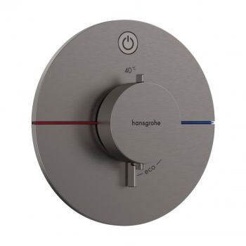 - HANSGROHE ShowerSelect Comfort S Bateria termostatyczna, podtynkowa do 1 odbiornika czarny chrom szczotkowany 15553340 - 15553340 - Łazienki Szydłowski