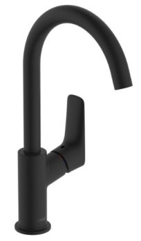  - HANSGROHE Logis bateria umywalkowa 210 z obrotową wylewką, z kompletem odpływowym  czarny mat 71130670 - 71130670 - Łazienki Szydłowski