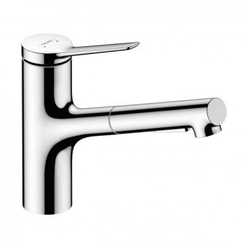  - HANSGROHE Zesis M33 bateria kuchenna 150, metalowa wyciągana wylewka, 2jet, sBox chrom 74821000 - 74821000 - Łazienki Szydłowski