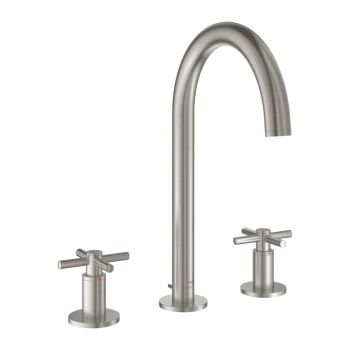 - GROHE-Atrio Trzyotworowa bateria umywalkowa Rozmiar M stal nierdzewna 20643DC0 - 20643DC0 - Łazienki Szydłowski