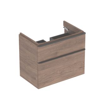  - GEBERIT Smyle Square Szafka pod umywalkę, 73,4x47 cm, z dwoma szufladami, kolor Orzech włoski hickory 500353JR1 - 500.353.JR.1 - Łazienki Szydłowski