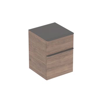 - GEBERIT Smyle Square Szafka boczna, 45x47 cm kolor Orzech włoski hickory 500357JR1 - 500.357.JR.1 - Łazienki Szydłowski