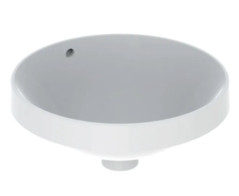  - GEBERIT Variform Umywalka wpuszczana w blat, okrągła, 40 cm, z przelewem, bez otworu na baterie, szkliwiony spód biała 500701012 - 500.701.01.2 - Łazienki Szydłowski