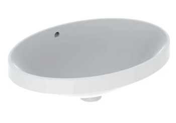  - GEBERIT Variform Umywalka wpuszczana w blat, owalna, 55x40 cm, z przelewem, bez otworu na baterię, szkliwiony spód biała 500717012 - 500.717.01.2 - Łazienki Szydłowski