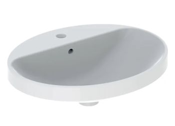  - GEBERIT Variform Umywalka wpuszczana w blat, owalna, 55x45cm, z przelewem, z otworem na baterie, szkliwiony spód biała 500721012 - 500.721.01.2 - Łazienki Szydłowski