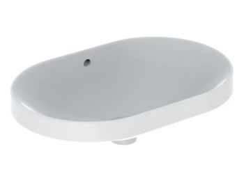  - GEBERIT Variform Umywalka wpuszczana w blat, eliptyczna, 60x40cm, z przelewem, bez otworu na baterie, szkliwiony spód biała 500729012 - 500.729.01.2 - Łazienki Szydłowski