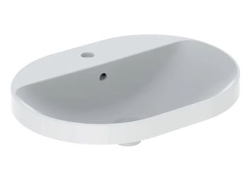 - GEBERIT Variform Umywalka wpuszczana w blat, eliptyczna, 60x45 cm biały połysk 500733012 - 500.733.01.2 - Łazienki Szydłowski