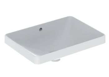  - GEBERIT Variform Umywalka wpuszczana w blat, prostokątna, 55x40cm, z przelewem, bez otworu na baterie, szkliwiony spód biała 500737012 - 500.737.01.2 - Łazienki Szydłowski
