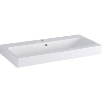  - GEBERIT iCon Umywalka 90 x 48,5 cm z przelewem z otworem na baterię biały z powłoką KeraTect 124090600 - 124090600 - Łazienki Szydłowski