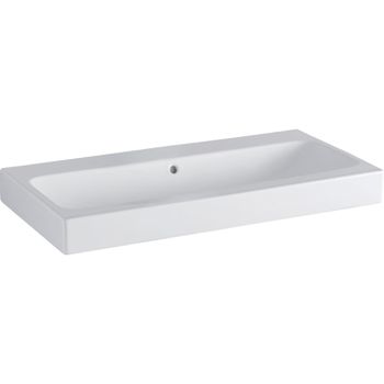 - GEBERIT iCon Umywalka, 90x48,5 cm, z przelewem, bez otworu na baterię, biała z powłoką KeraTect 124093600 - 124093600 - Łazienki Szydłowski