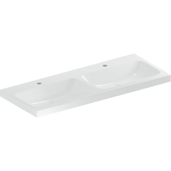 - GEBERIT iCon Light Umywalka podwójna, 120x48 cm, bez przelewu, z dwoma otworami na baterię, KeraTect 501838006 - 501.838.00.6 - Łazienki Szydłowski