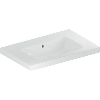  - GEBERIT iCon Light Umywalka, 75x48 cm, z przelewem, bez otworu na baterię, z powierzchnią odkładczą, KeraTect 501839004 - 501.839.00.4 - Łazienki Szydłowski