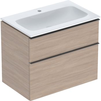  - GEBERIT iCon umywalka 75cm biała z powłoką KeraTect z szafką, dąb naturalny 502332JH1 - 502.332.JH.1 - Łazienki Szydłowski