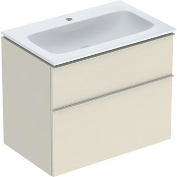  - GEBERIT iCon umywalka biała z powłoką KeraTect 75 cm z szafką szary piaskowy wysoki połysk 502332JL1 - 502.332.JL.1 - Łazienki Szydłowski