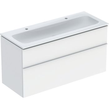  - GEBERIT iCon podwójna umywalka z szafką 120cm, biały mat umywalka biała z powłoką KeraTect 502334013 - 502.334.01.3 - Łazienki Szydłowski
