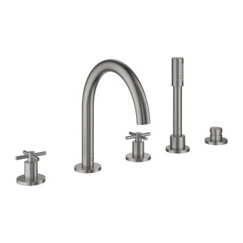 - GROHE-Atrio 5-otworowa bateria wannowa stal nierdzewna 29408DC0 - 29408DC0 - Łazienki Szydłowski