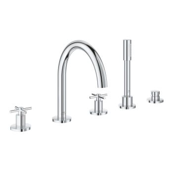 - GROHE-Atrio 5-otworowa bateria wannowa chrom 29408000 - 29408000 - Łazienki Szydłowski