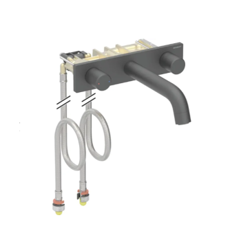  - Geberit ONE 3-otworowa bateria umywalkowa do montażu ściennego czarny mat 116462141 - 116.462.14.1 - Łazienki Szydłowski