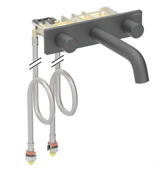  - Geberit ONE 3-otworowa bateria umywalkowa do montażu ściennego czarny mat 116464141 - 116.464.14.1 - Łazienki Szydłowski
