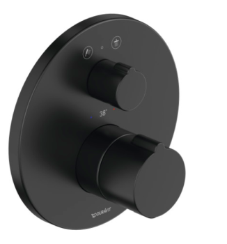 - DURAVIT C.1 Termostatyczna bateria prysznicowa na 2 odbiorniki czarny mat C14200014046 - C14200014046 U - Łazienki Szydłowski
