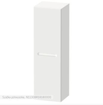 - Duravit No.1 szafka półwysoka 40x36 cm z 1 drzwiami biały mat N11308R18180000 - N11308R18180000 - Łazienki Szydłowski