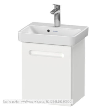  - Duravit No.1 szafka pod umywalkę 39x34,6 cm z 1 drzwiami biały mat N14266L18180000 - N14266L18180000 - Łazienki Szydłowski