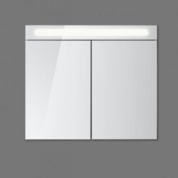  - DURAVIT No.1 szafka z lustrem 80x14,8 cm z oświetleniem i 2 drzwiami biały mat N17921000000000 - N17921000000000 - Łazienki Szydłowski
