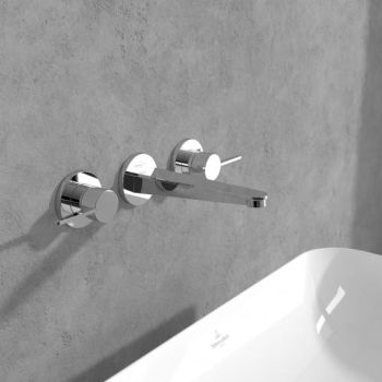 - VILLEROY&BOCH Conum bateria umywalkowa ścienna dwuuchwytowa, z elementem podtynkowym chrom TVW12700200061 - TVW12700200061 - Łazienki Szydłowski
