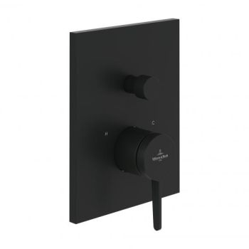  - Villeroy&Boch Conum podtynkowa bateria jednouchwytowa do 2 odbiornika czarny mat TVT127001000K5 - TVT127001000K5 - Łazienki Szydłowski