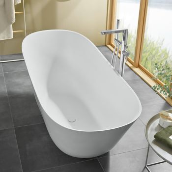  - Villeroy&Boch Theano Curved wanna owalna wolnostojąca 170x75 cm stone white UBQ170ANH7F200TVRW - UBQ170ANH7F200TV-RW - Łazienki Szydłowski