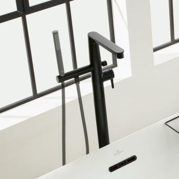 - VILLEROY&BOCH Conum bateria wannowa wolnostojąca czarny mat TVT127004000K5 - TVT127004000K5 - Łazienki Szydłowski