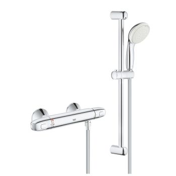 - GROHE-Grohtherm 1000 Bateria prysznicowa z termostatem, z zestawem prysznicowym chrom 34825001 - 34825001 - Łazienki Szydłowski