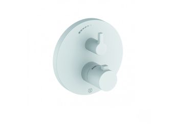 - KLUDI NOVA FONTE PURISTIC bateria prysznicowa z termostatem do jednego odbiornika biały mat 208355315 - 208355315 - Łazienki Szydłowski