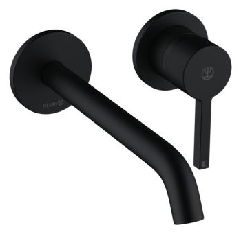 - KLUDI NOVA FONTE ścienna bateria umywalkowa 180 mm czarny mat 202443915 - 202443915 - Łazienki Szydłowski