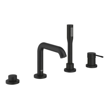 - Grohe- Essence 4-otworowa bateria wannowa phantom black 25251KF1 - 25251KF1 - Łazienki Szydłowski